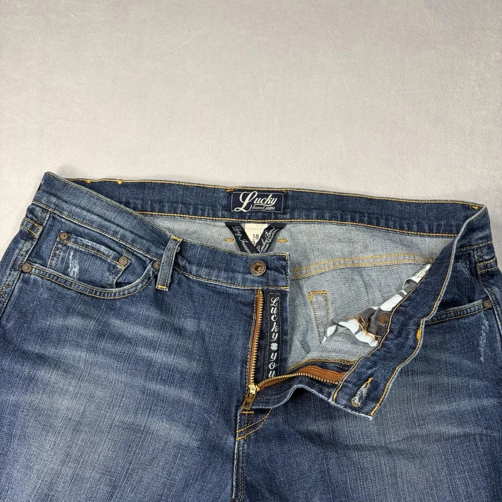 Lucky Brand By Gene Montesano Short Inseam  Jeans Women's Size 18 Blue boot cut